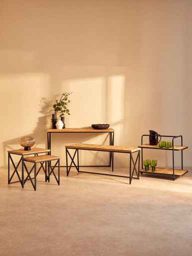 Kickford Coffee Table With Black Iron Frame