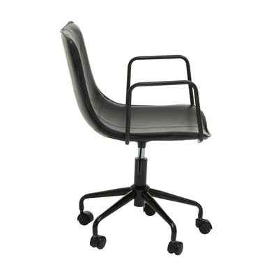 Branson Black Leather Effect Home Office Chair
