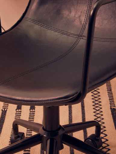 Branson Black Leather Effect Home Office Chair