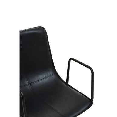 Branson Black Leather Effect Home Office Chair