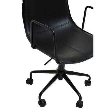 Branson Black Leather Effect Home Office Chair