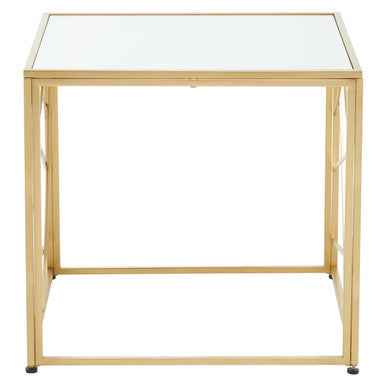 Farran Gold Finish Side Table With Mirror Top