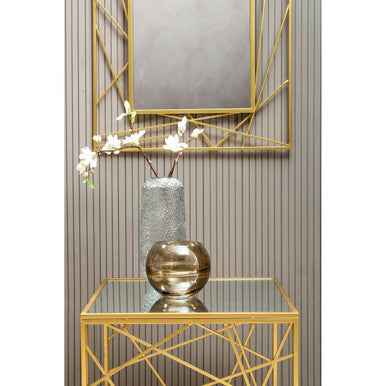 Farran Gold Finish Side Table With Mirror Top