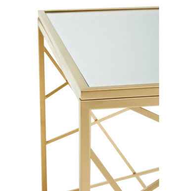 Farran Gold Finish Side Table With Mirror Top