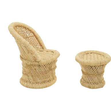 Rowan Childrens Natural Chair And Stool