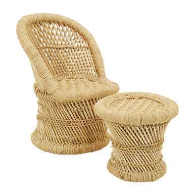 Rowan Childrens Natural Chair And Stool