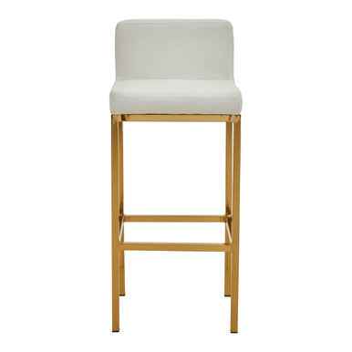 Baina White And Gold Finish Bar Chair