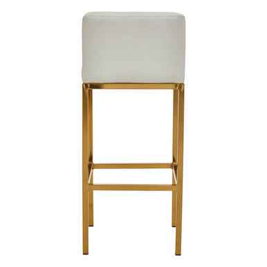 Baina White And Gold Finish Bar Chair