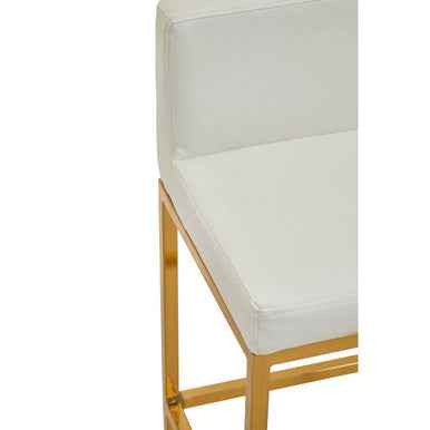 Baina White And Gold Finish Bar Chair