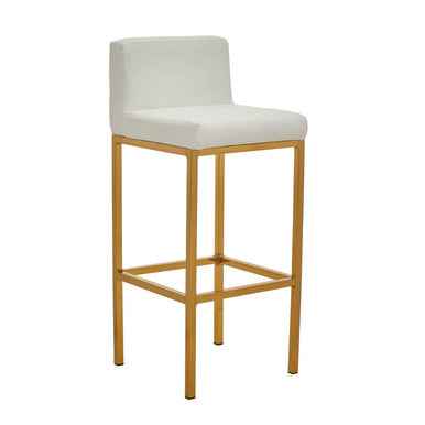 Baina White And Gold Finish Bar Chair