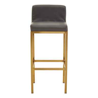 Baina Dark Grey And Gold Finish Bar Chair