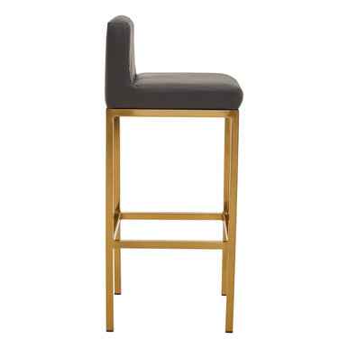 Baina Dark Grey And Gold Finish Bar Chair