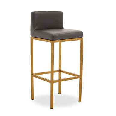 Baina Dark Grey And Gold Finish Bar Chair