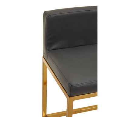 Baina Dark Grey And Gold Finish Bar Chair