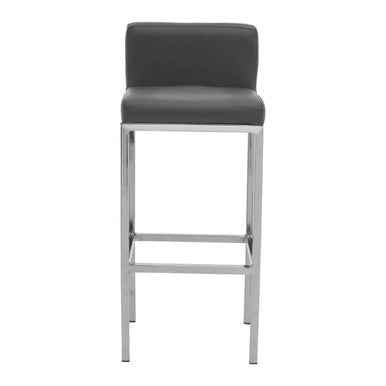 Baina Dark Grey And Chrome Finish Bar Chair