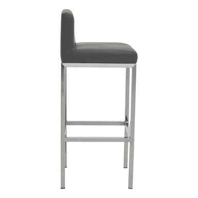 Baina Dark Grey And Chrome Finish Bar Chair