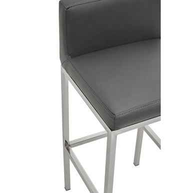 Baina Dark Grey And Chrome Finish Bar Chair