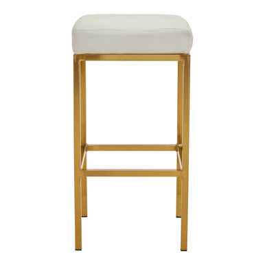 Baina White And Gold Finish Bar Stool