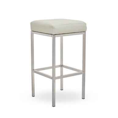 Baina White And Chrome Finish Bar Stool