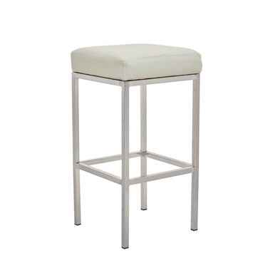 Baina White And Chrome Finish Bar Stool