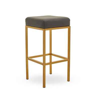 Baina Dark Grey And Gold Finish Bar Stool
