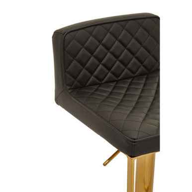 Baina Black And Gold Bar Stool With Square Base