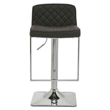 Baina Black And Chrome Bar Stool With Square Base