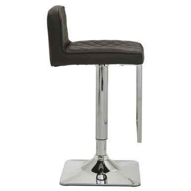 Baina Black And Chrome Bar Stool With Square Base