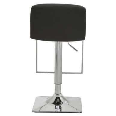 Baina Black And Chrome Bar Stool With Square Base