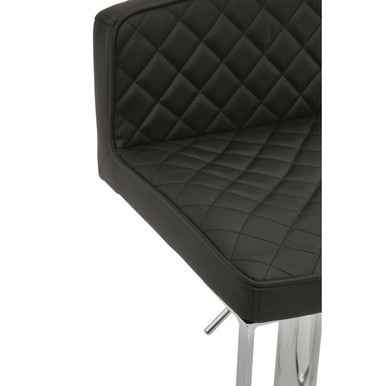 Baina Black And Chrome Bar Stool With Square Base