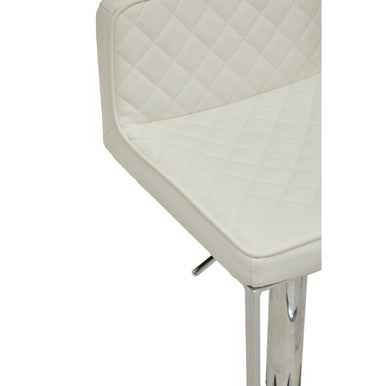 Baina White And Chrome Bar Stool With Square Base
