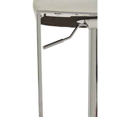 Baina White And Chrome Bar Stool With Square Base