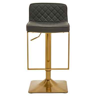 Baina Dark Grey And Gold Square Base Bar Stool