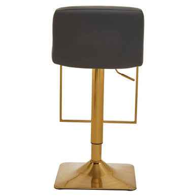 Baina Dark Grey And Gold Square Base Bar Stool
