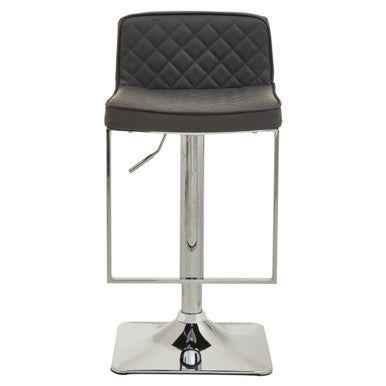 Baina Dark Grey And Chrome Square Base Bar Stool
