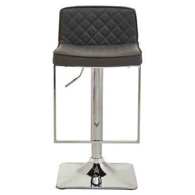 Baina Dark Grey And Chrome Square Base Bar Stool