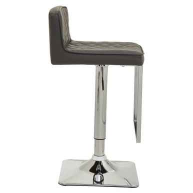 Baina Dark Grey And Chrome Square Base Bar Stool