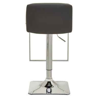 Baina Dark Grey And Chrome Square Base Bar Stool