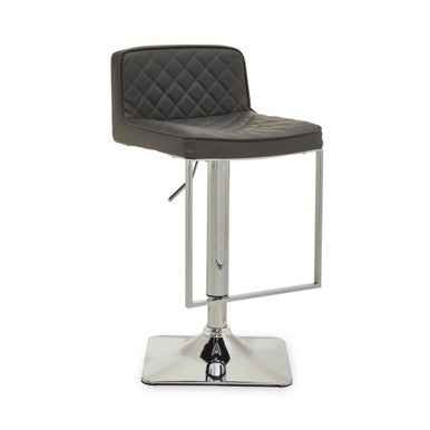 Baina Dark Grey And Chrome Square Base Bar Stool