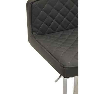 Baina Dark Grey And Chrome Square Base Bar Stool