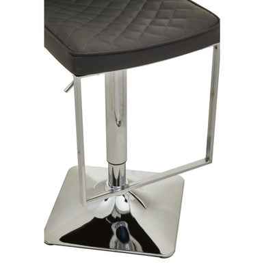 Baina Dark Grey And Chrome Square Base Bar Stool