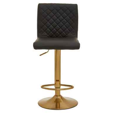 Baina Black And Gold Bar Stool With Round Base