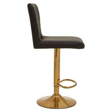 Baina Black And Gold Bar Stool With Round Base