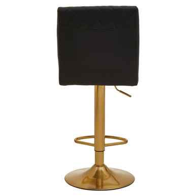 Baina Black And Gold Bar Stool With Round Base