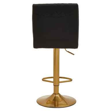 Baina Black And Gold Bar Stool With Round Base