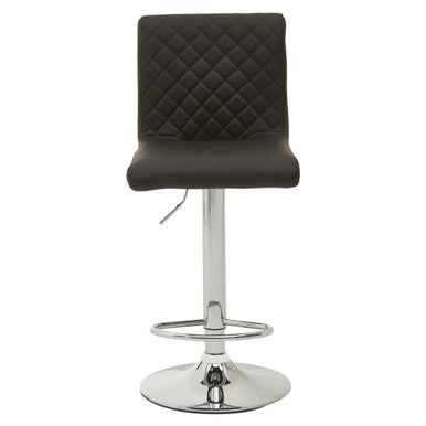 Baina Black And Chrome Bar Stool With Round Base