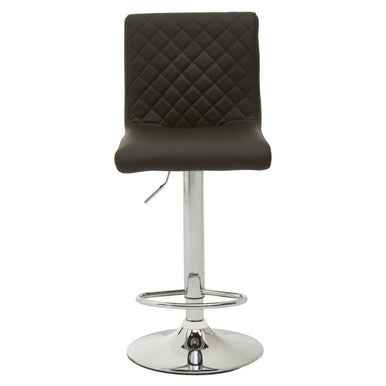 Baina Black And Chrome Bar Stool With Round Base