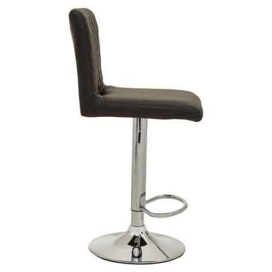 Baina Black And Chrome Bar Stool With Round Base