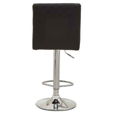 Baina Black And Chrome Bar Stool With Round Base