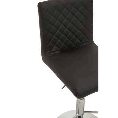 Baina Black And Chrome Bar Stool With Round Base